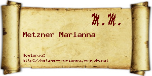 Metzner Marianna névjegykártya
